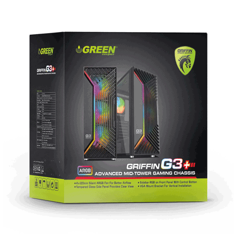 کیس کامپیوتر گرین گیمینگ GREEN GRIFFIN G3 Plus GAMING